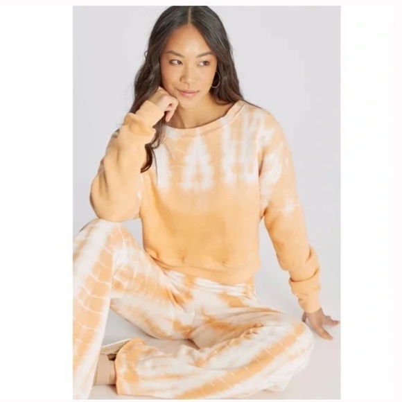 NEW Wildfox Orange Melon Wash Regal Tie Dye sweatshirt and pants set size small - Picture 1 of 11